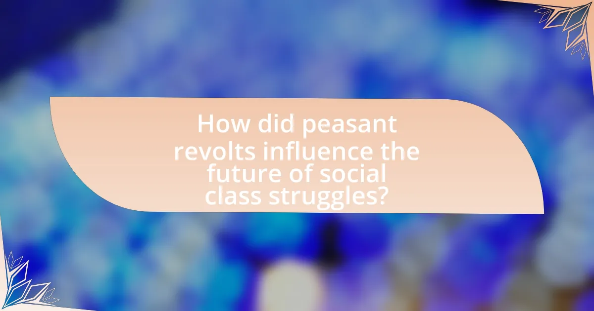 How did peasant revolts influence the future of social class struggles?