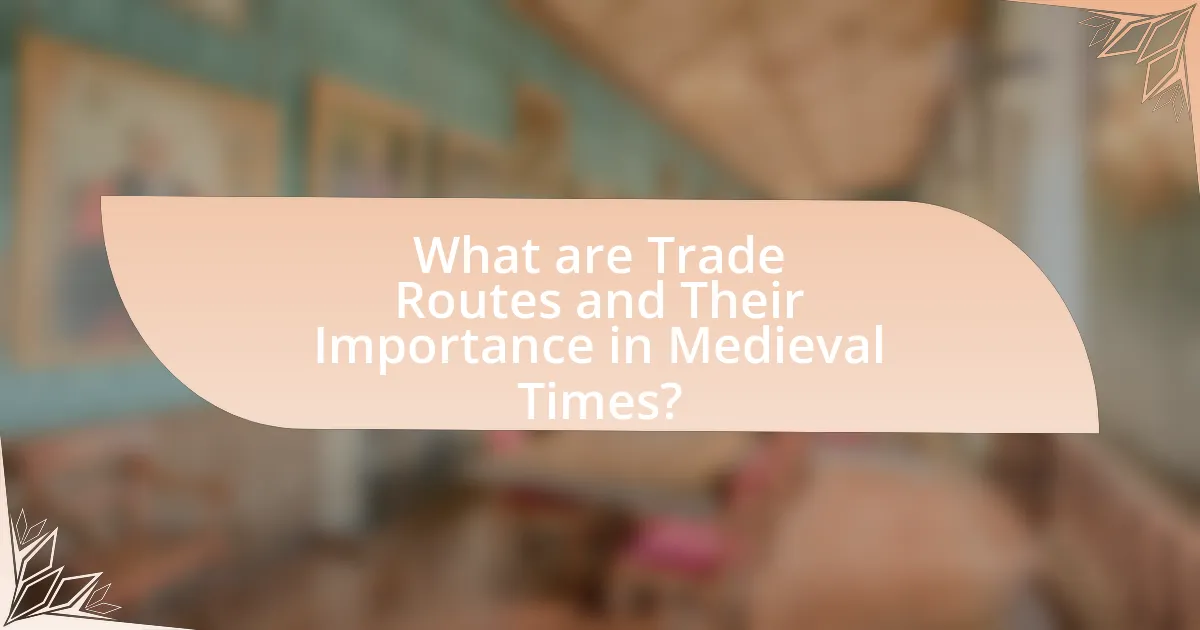 What are Trade Routes and Their Importance in Medieval Times?