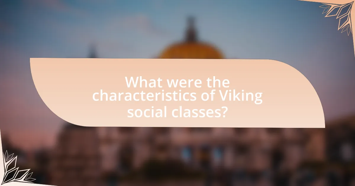 What were the characteristics of Viking social classes?